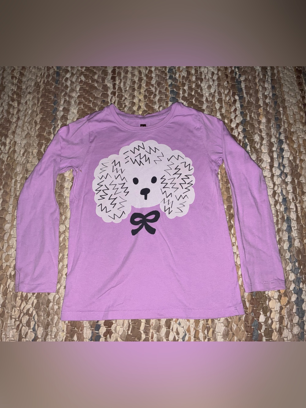 Tea Collection Lavender Long-Sleeve Tee with White Poodle Graphic